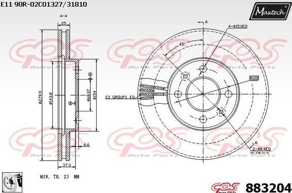 Maxtech 71810154 - Бодещ болт (щифт), спирачен апарат vvparts.bg