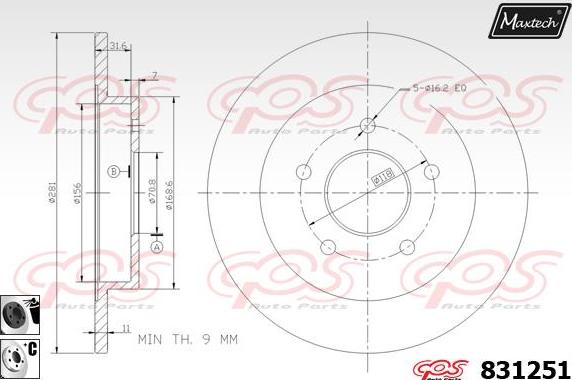 Maxtech 71810115 - Бодещ болт (щифт), спирачен апарат vvparts.bg