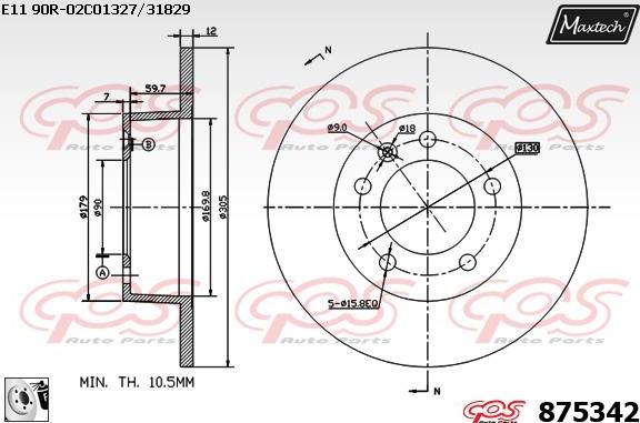 Maxtech 71810113 - Бодещ болт (щифт), спирачен апарат vvparts.bg