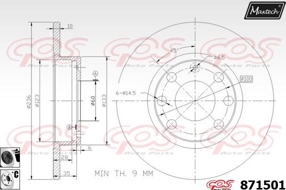 Maxtech 71810278 - Бодещ болт (щифт), спирачен апарат vvparts.bg