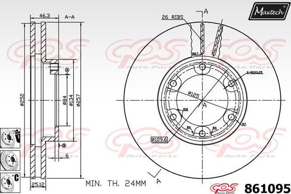 Maxtech 72944004 - Бутало, спирачен апарат vvparts.bg