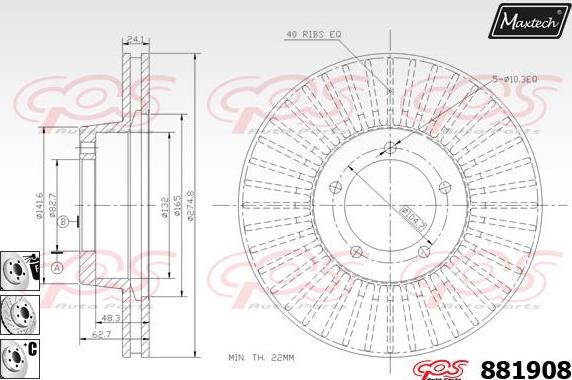 Maxtech 72948028 - Бутало, спирачен апарат vvparts.bg