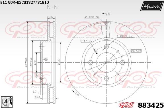 Maxtech 72942029 - Бутало, спирачен апарат vvparts.bg