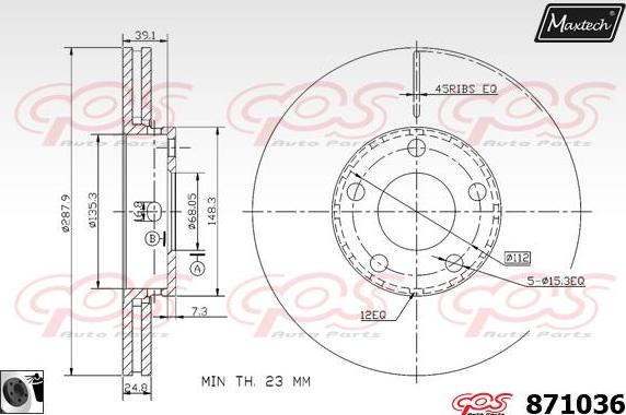 Maxtech 72954006 - Бутало, спирачен апарат vvparts.bg