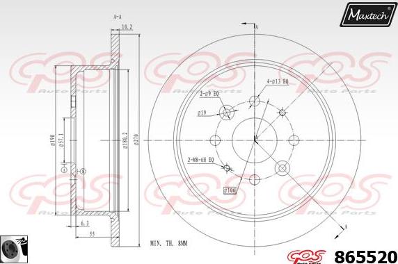 Maxtech 72954028 - Бутало, спирачен апарат vvparts.bg