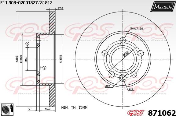 Maxtech 72957004 - Бутало, спирачен апарат vvparts.bg