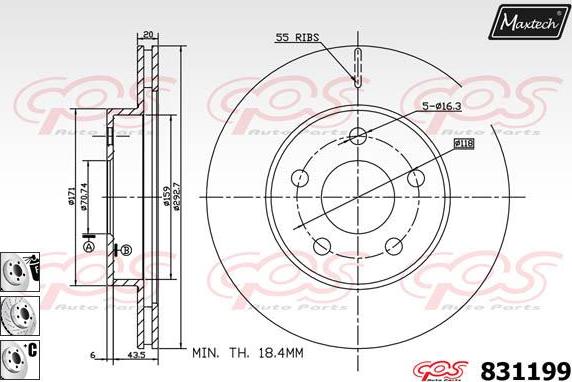 Maxtech 72960043 - Бутало, спирачен апарат vvparts.bg