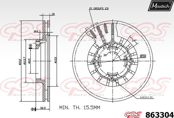 Maxtech 72960017 - Бутало, спирачен апарат vvparts.bg