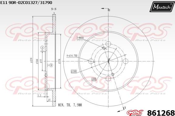 Maxtech 72934004 - Бутало, спирачен апарат vvparts.bg