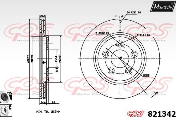 Maxtech 72934031 - Бутало, спирачен апарат vvparts.bg