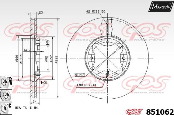 Maxtech 851102 - Спирачен диск vvparts.bg