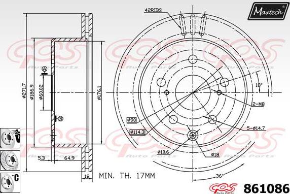 Maxtech 865520 - Спирачен диск vvparts.bg