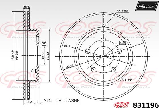 Maxtech 72938053 - Бутало, спирачен апарат vvparts.bg