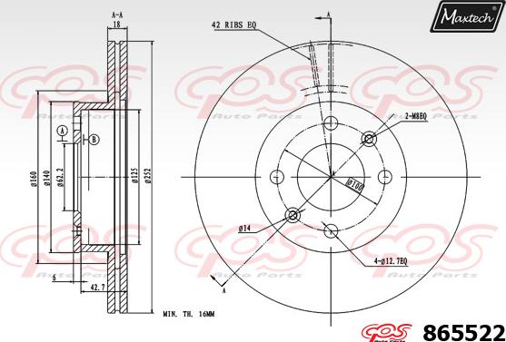 Maxtech 72938004 - Бутало, спирачен апарат vvparts.bg