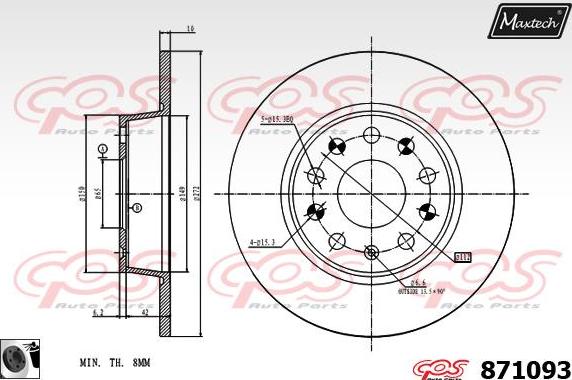 Maxtech 72938016 - Бутало, спирачен апарат vvparts.bg