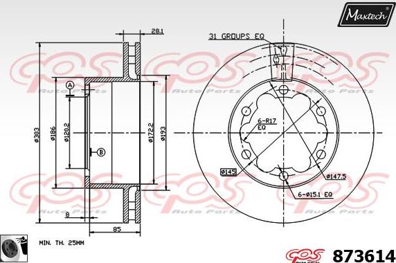 Maxtech 72927001 - Бутало, спирачен апарат vvparts.bg