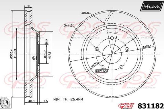 Maxtech 72718009 - Елемент корпус, спирачен апарат ръчна спирачка vvparts.bg