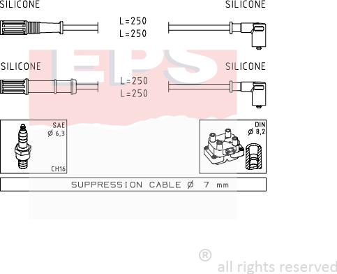 MDR EPS-1499 170 - Комплект запалителеи кабели vvparts.bg