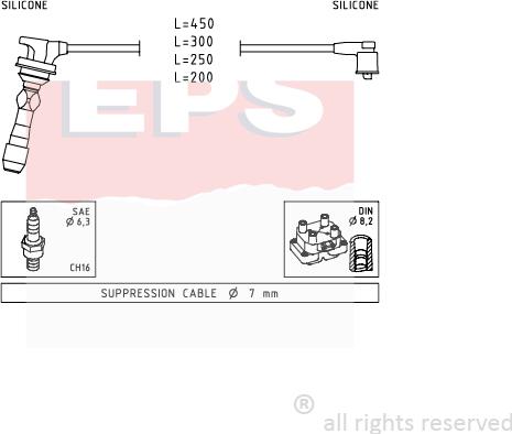 MDR EPS-1499 255 - Комплект запалителеи кабели vvparts.bg