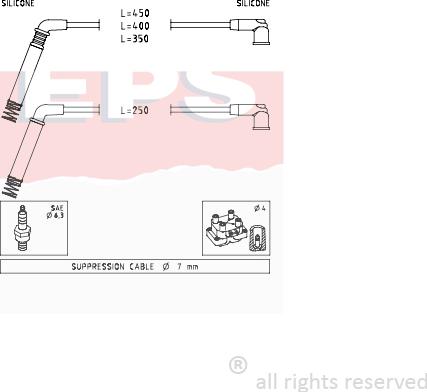 MDR EPS-1499 208 - Комплект запалителеи кабели vvparts.bg