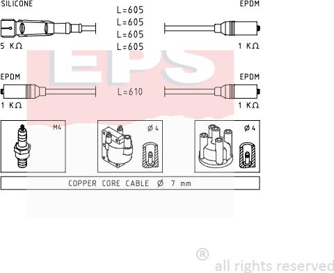 MDR EPS-1500 965 - Комплект запалителеи кабели vvparts.bg