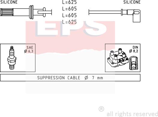 MDR EPS-1500 456 - Комплект запалителеи кабели vvparts.bg