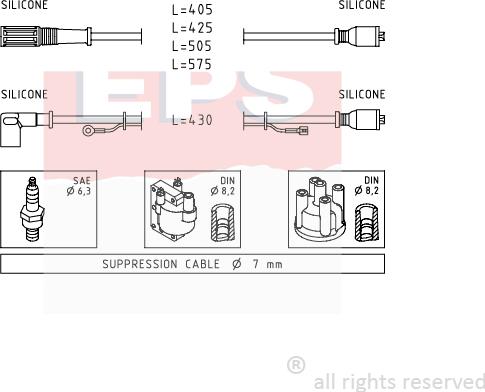 MDR EPS-1500 466 - Комплект запалителеи кабели vvparts.bg
