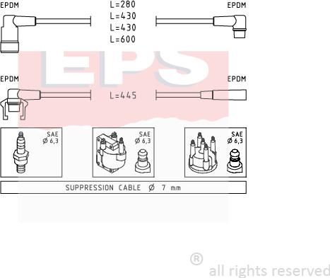 MDR EPS-1500 415 - Комплект запалителеи кабели vvparts.bg