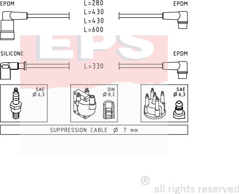 MDR EPS-1500 417 - Комплект запалителеи кабели vvparts.bg