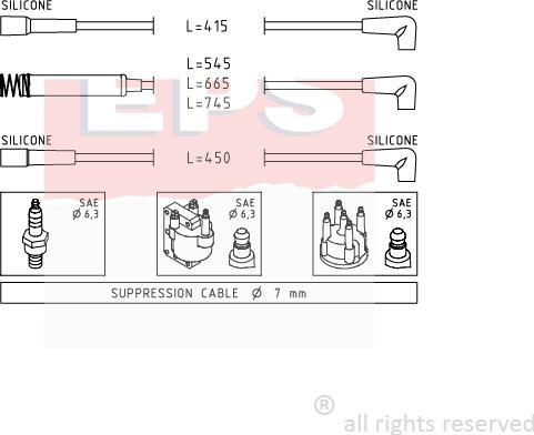 MDR EPS-1500 514 - Комплект запалителеи кабели vvparts.bg