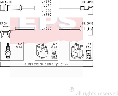 MDR EPS-1500 539 - Комплект запалителеи кабели vvparts.bg