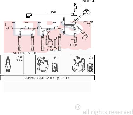 MDR EPS-1500 573 - Комплект запалителеи кабели vvparts.bg