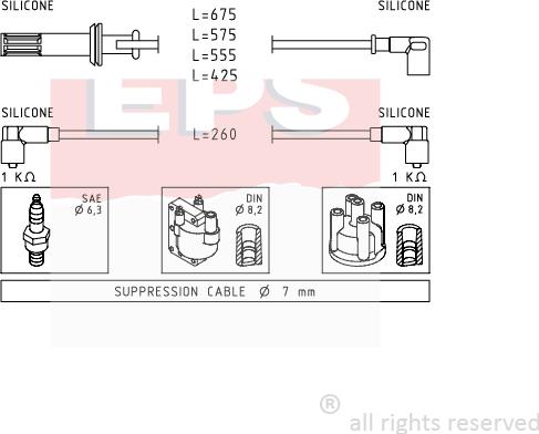 MDR EPS-1500 650 - Комплект запалителеи кабели vvparts.bg