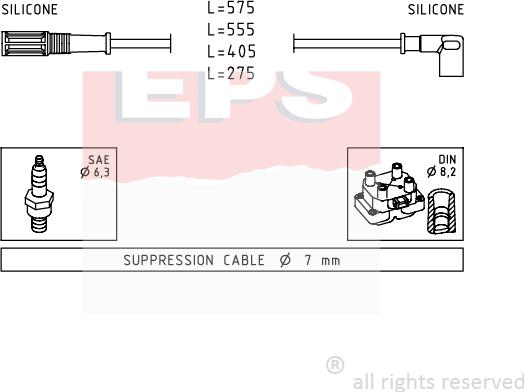 MDR EPS-1500 616 - Комплект запалителеи кабели vvparts.bg