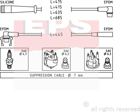 MDR EPS-1500 801 - Комплект запалителеи кабели vvparts.bg