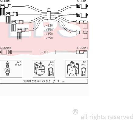 MDR EPS-1500 815 - Комплект запалителеи кабели vvparts.bg