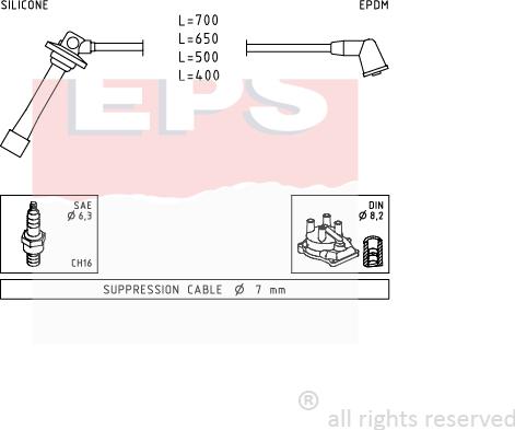 MDR EPS-1500 884 - Комплект запалителеи кабели vvparts.bg