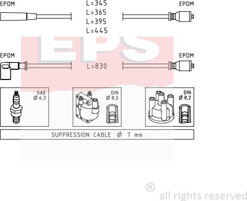 MDR EPS-1500 839 - Комплект запалителеи кабели vvparts.bg