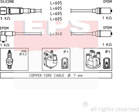 MDR EPS-1500 768 - Комплект запалителеи кабели vvparts.bg