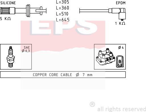 MDR EPS-1500 700 - Комплект запалителеи кабели vvparts.bg