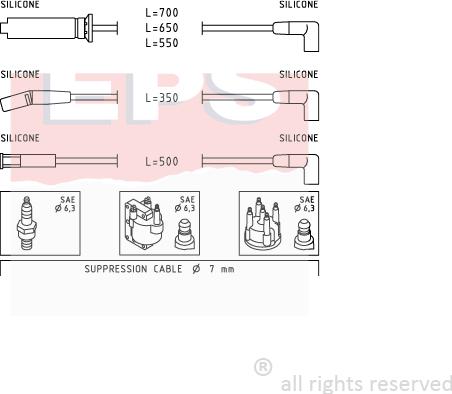 MDR EPS-1501 942 - Комплект запалителеи кабели vvparts.bg