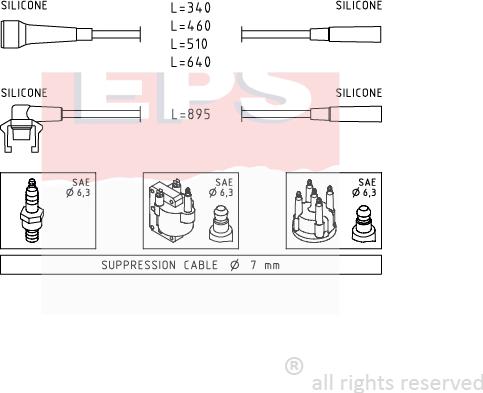 MDR EPS-1501 499 - Комплект запалителеи кабели vvparts.bg