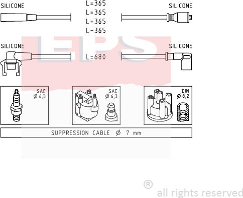 MDR EPS-1501 497 - Комплект запалителеи кабели vvparts.bg