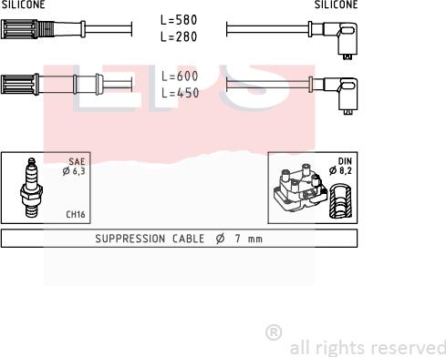 MDR EPS-1501 451 - Комплект запалителеи кабели vvparts.bg