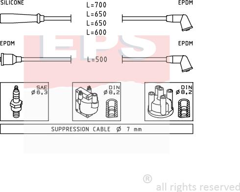MDR EPS-1501 415 - Комплект запалителеи кабели vvparts.bg