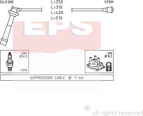 MDR EPS-1501 434 - Комплект запалителеи кабели vvparts.bg