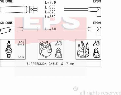 MDR EPS-1501 433 - Комплект запалителеи кабели vvparts.bg