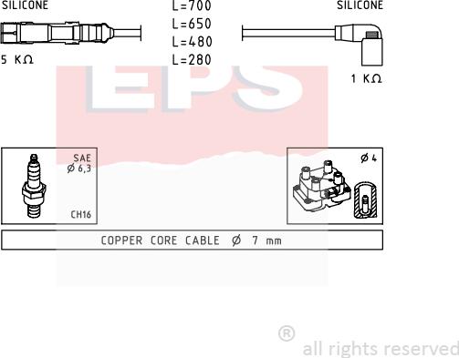 MDR EPS-1501 479 - Комплект запалителеи кабели vvparts.bg