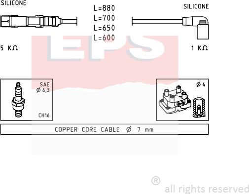 MDR EPS-1501 595 - Комплект запалителеи кабели vvparts.bg