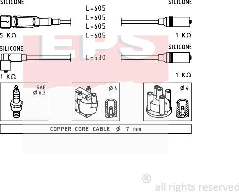 MDR EPS-1501 549 - Комплект запалителеи кабели vvparts.bg